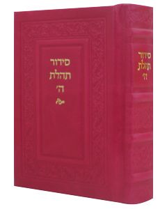 Siddur Annotated Hebrew Compact Ed. Leather Hot Pink 4 x 6